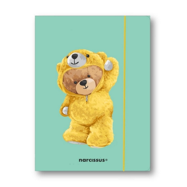 Teczka A4 z gumką Teddies & Miś w dresiku Narcissus Sztuka Rodzinna